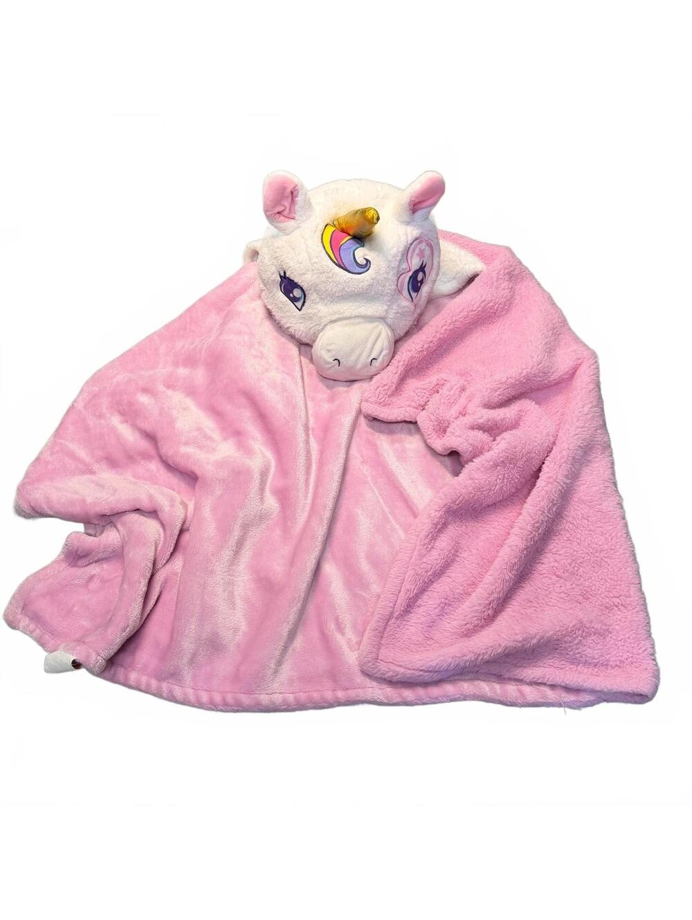 Jojo Siwa Nickelodeon Pink Plush Unicorn Hooded Blanket Throw